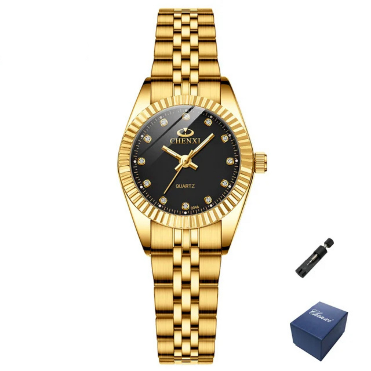 Top Brand Luxury Ladies Golden Watch