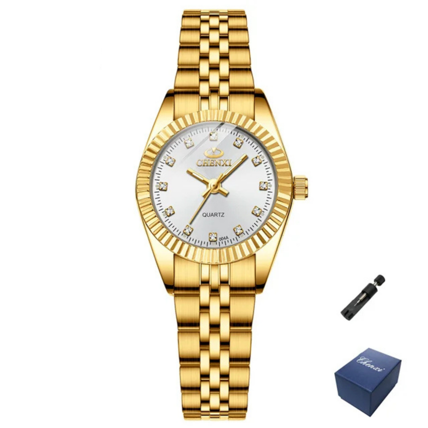 Top Brand Luxury Ladies Golden Watch