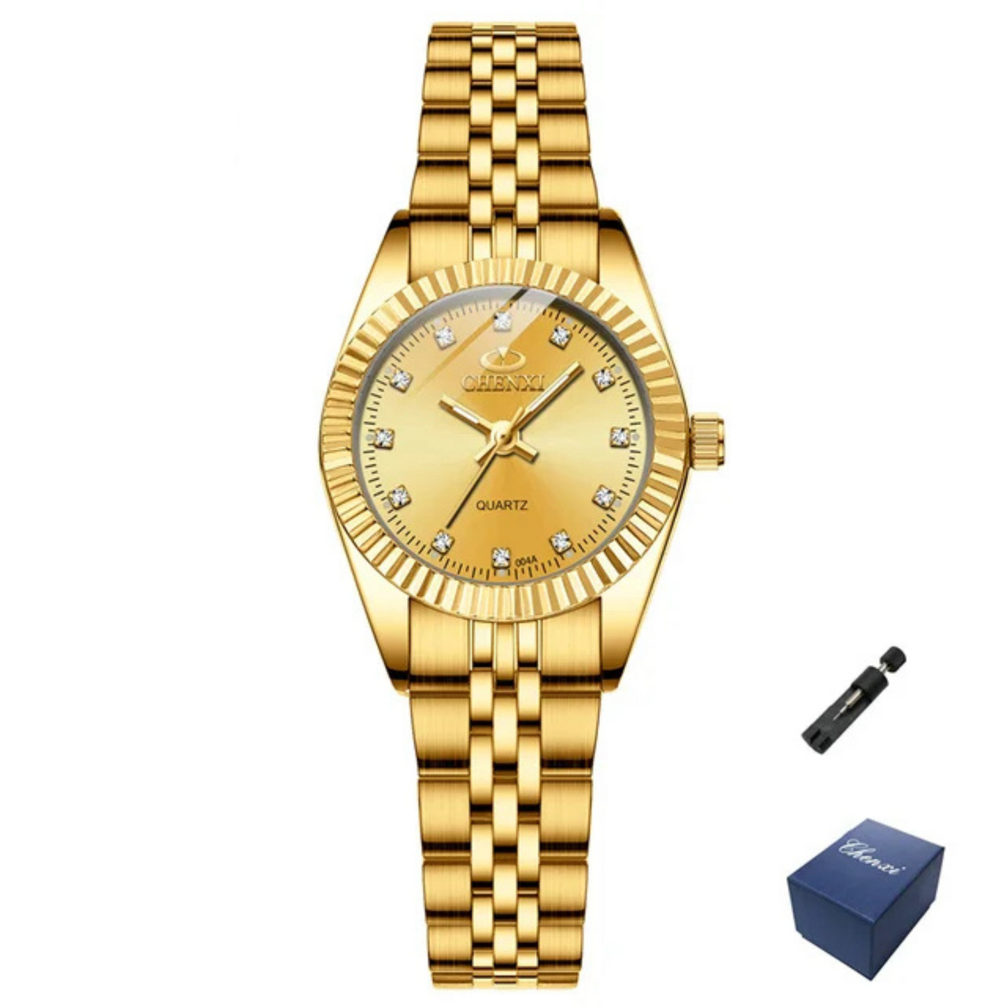 Top Brand Luxury Ladies Golden Watch