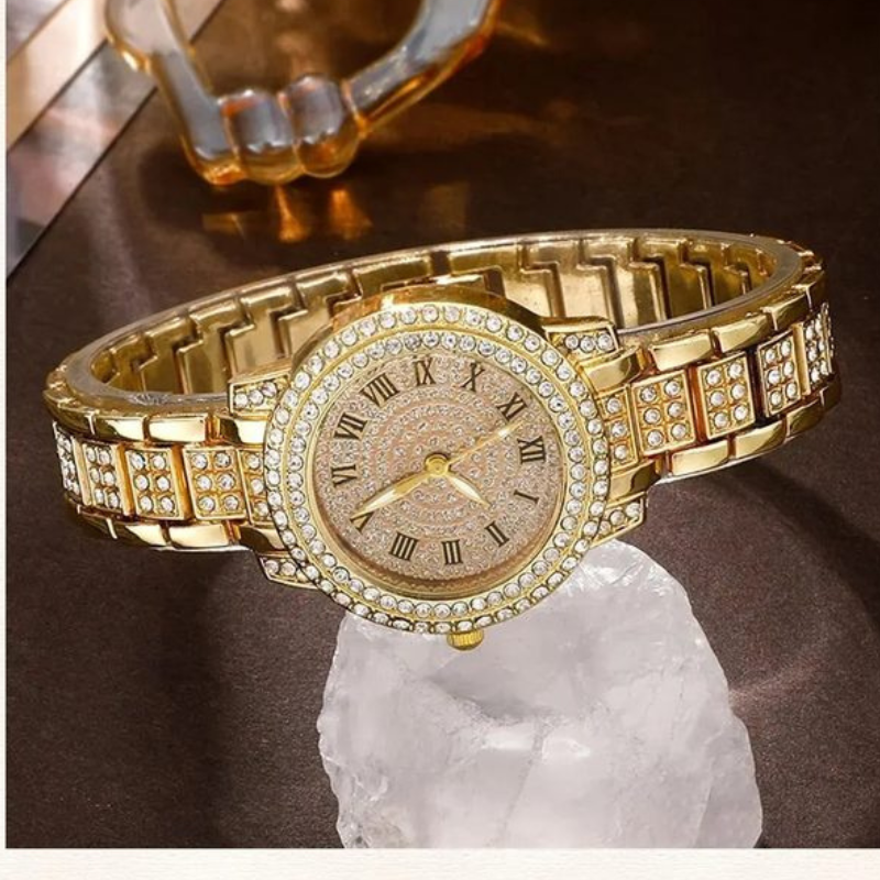 6 Pack Women's Watches Luxury Elegant Alloy Crystal Watch Gift Bracelet