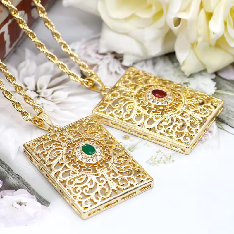 Women Arabesque Necklace Gold Wedding Jewelry