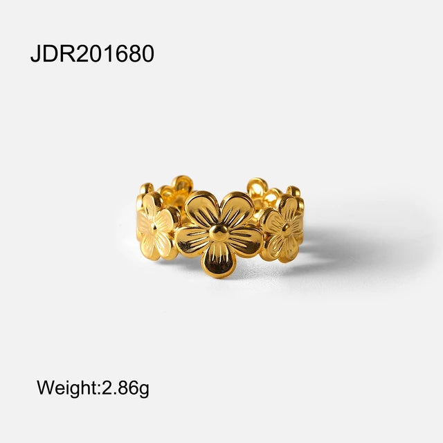 18K Gold Plated Ring  Waterproof Jewelry