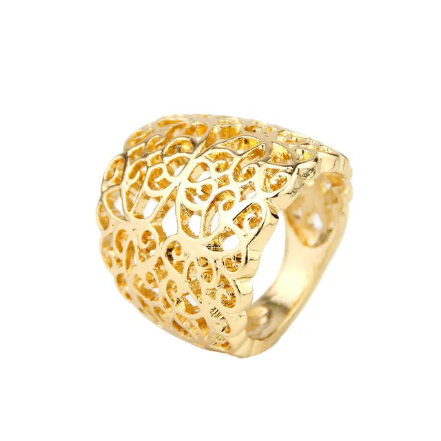 Golden Arabesque Metal Ring