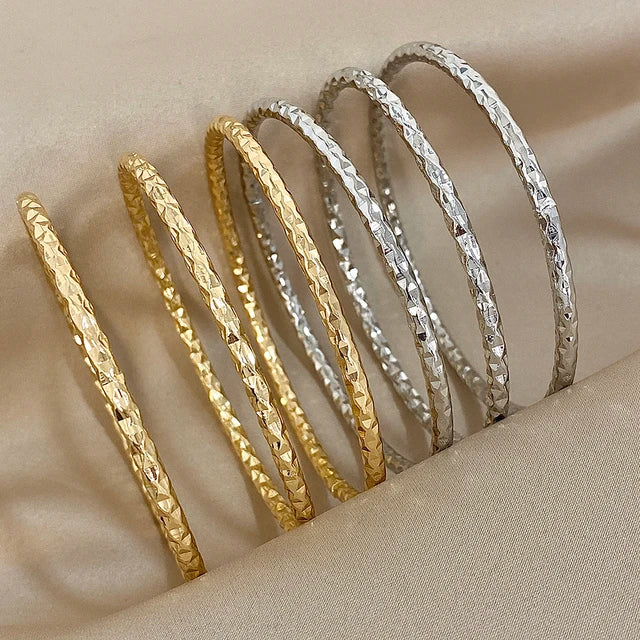 3-Piece 18K Gold Plated Stainless Steel Bracelet Set for Women