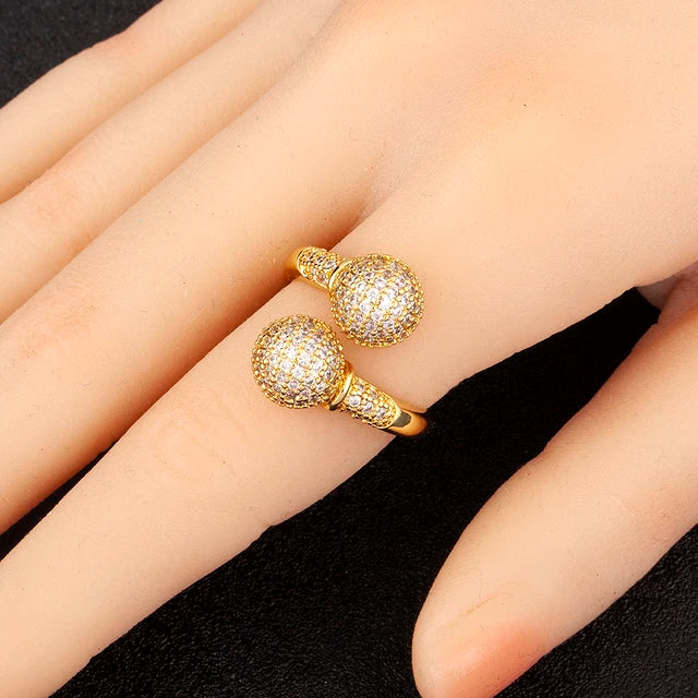 Gold plated  Creative Adjustable Rings – Round