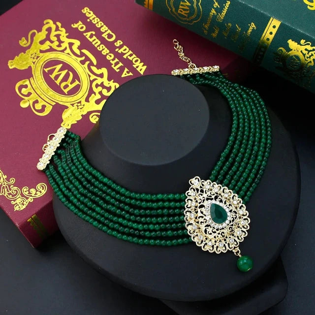 Arabian Elegance Crystal Necklace Ensemble