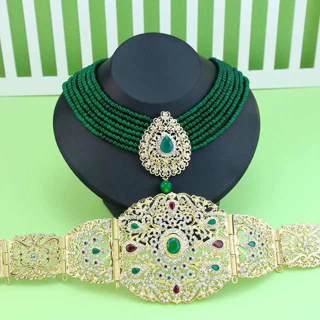 Arabian Elegance Crystal Necklace Ensemble