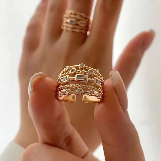 18K gold plated sun rings